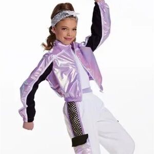 Weissman Dance Showtime Costume Stop Drop Roll Purple White Hip Hop 17458 MC
